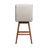 30" Beige And Brown Solid Wood Swivel Bar Height Bar Chair