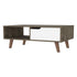 40" Natural And Dark Brown And White Wood Rectangular Coffee Table With Shelf