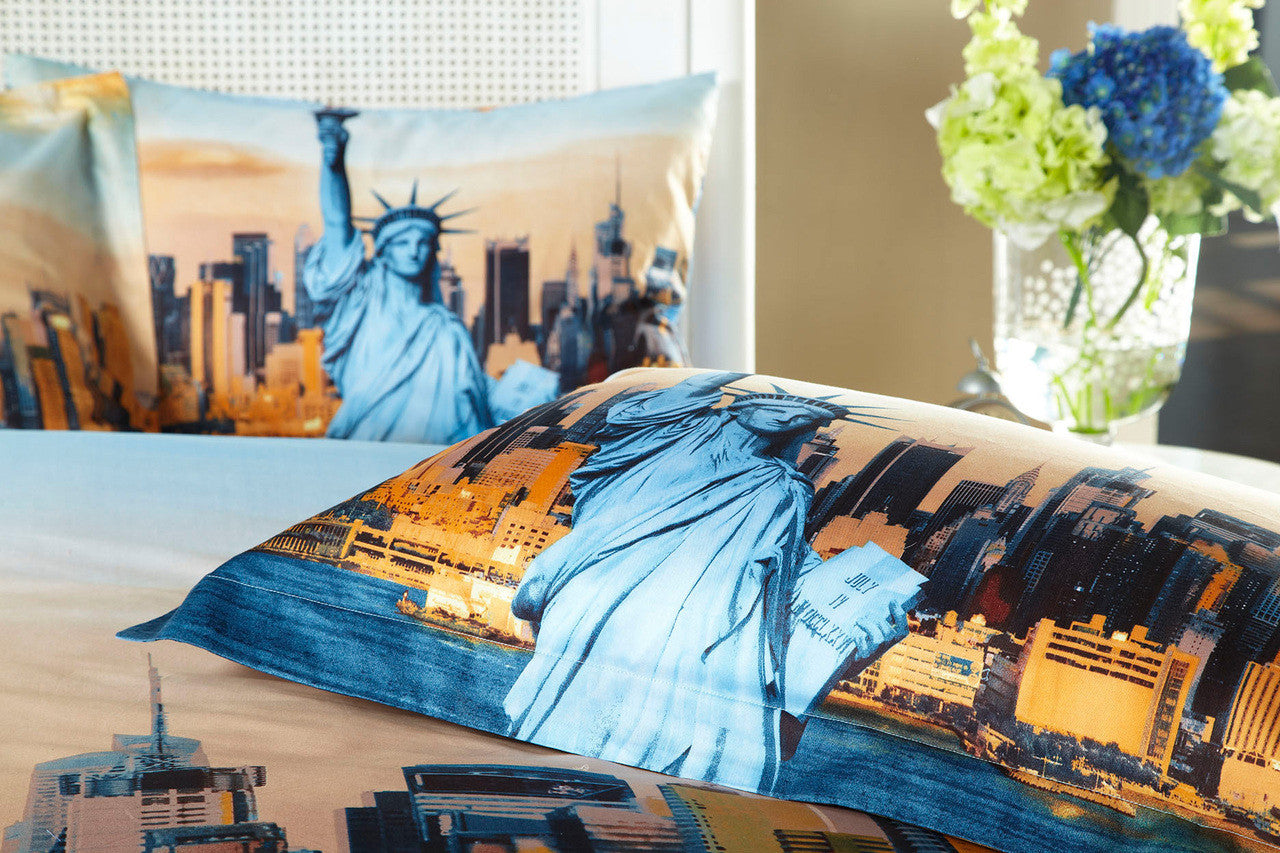 King Size Duvet Cover Sheets Set, Statue of Liberty