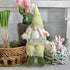 30" Green and White Fabric Sitting Gnome