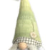 30" Green and White Fabric Sitting Gnome