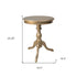 25" Champagne Manufactured Wood Round End Table