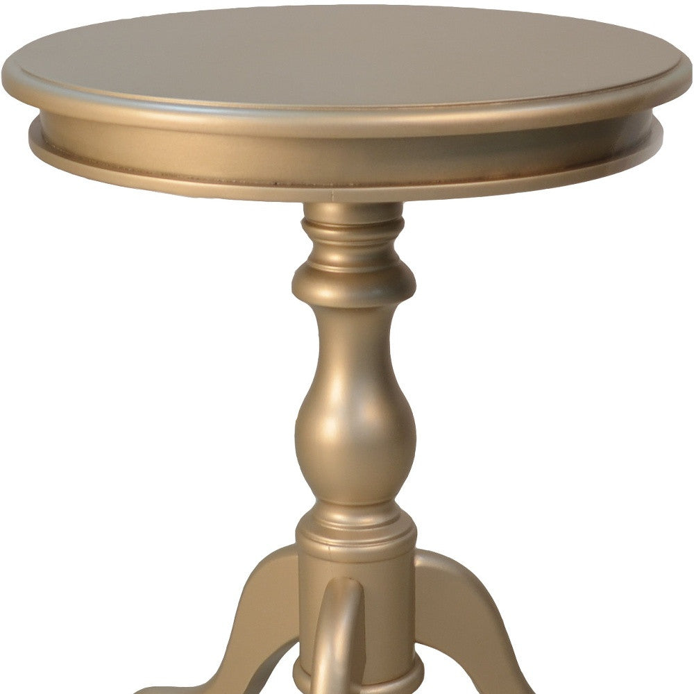 25" Champagne Manufactured Wood Round End Table