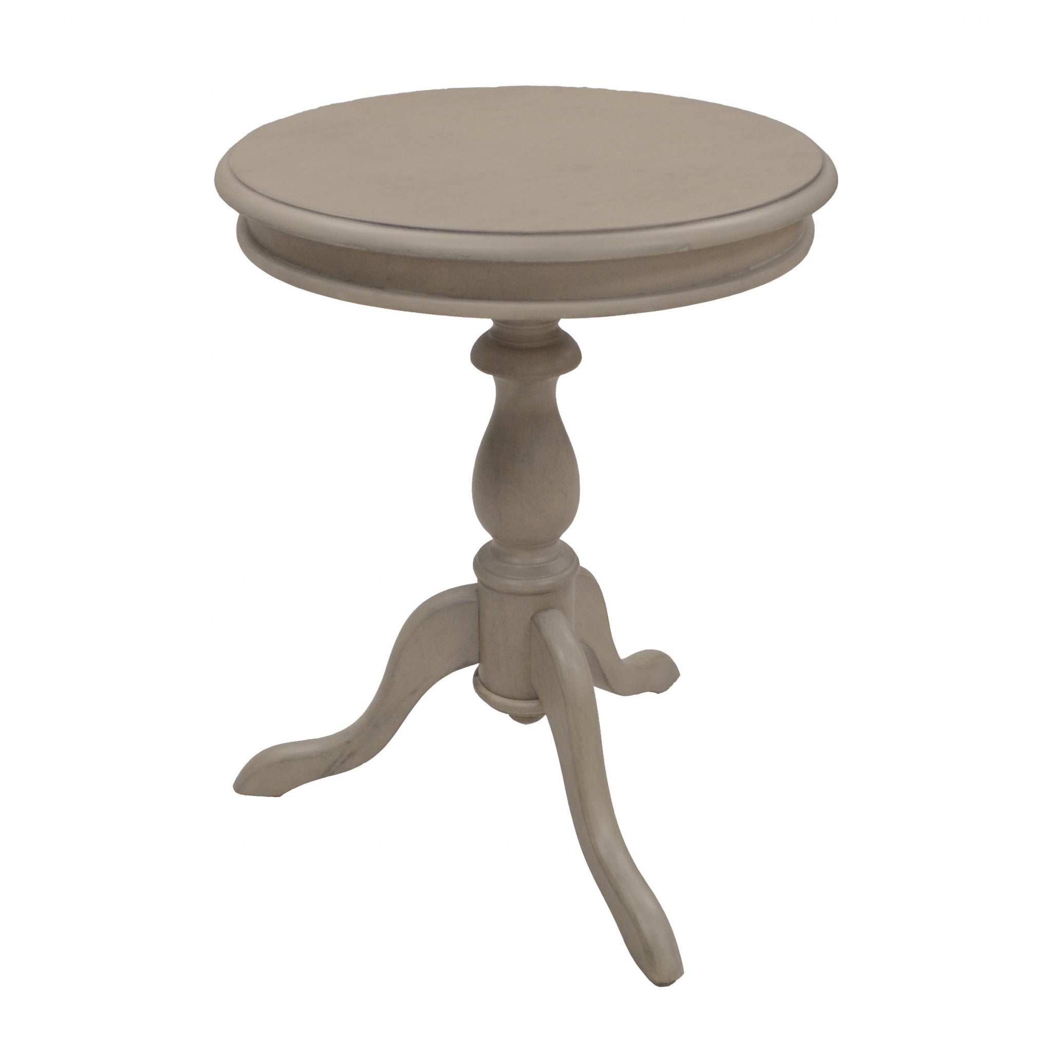 25" Taupe Gray Manufactured Wood Round End Table