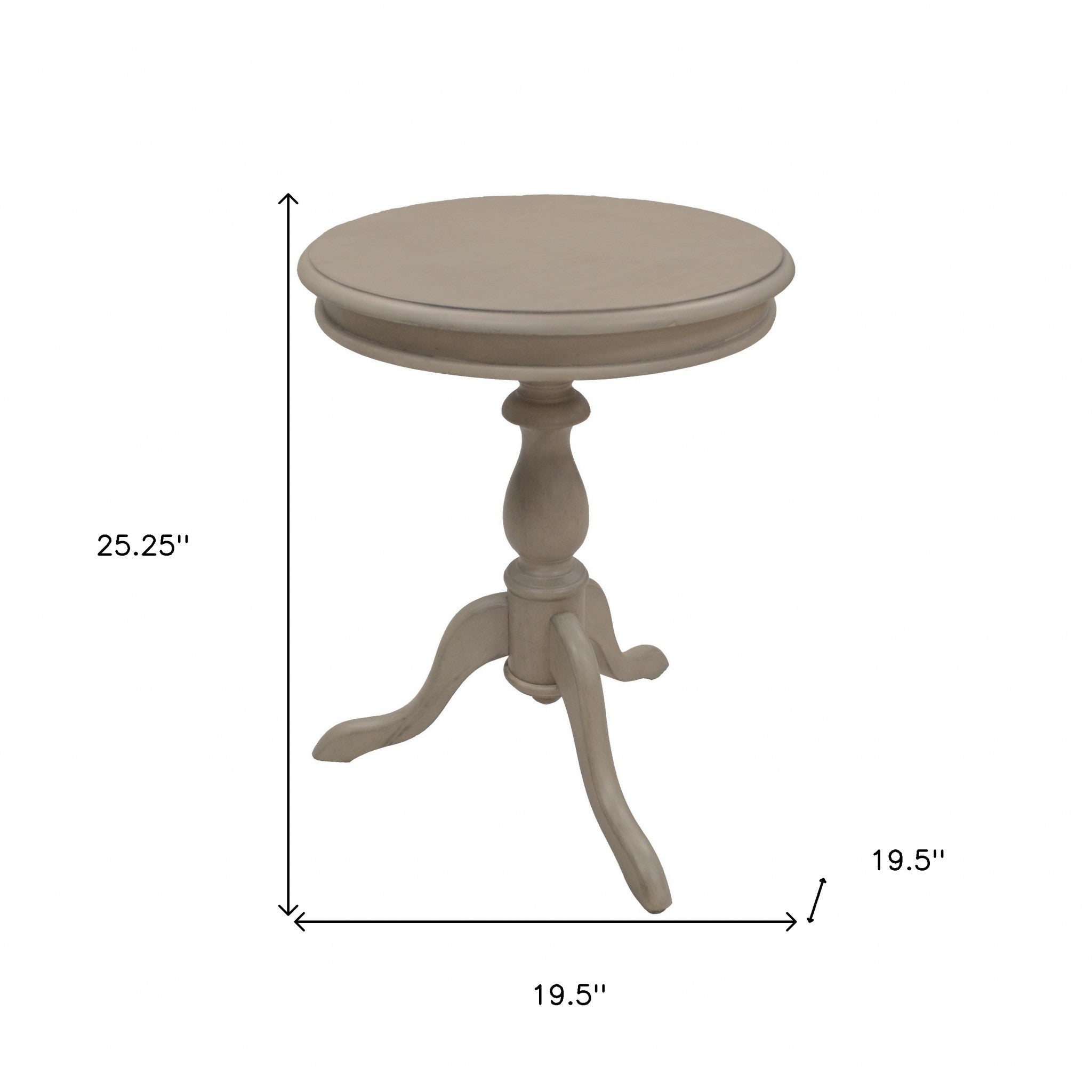 25" Taupe Gray Manufactured Wood Round End Table