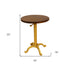 22" Gold And Elm Solid Wood Round End Table