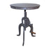 18" Gray Iron Height Adjustable Round End Table