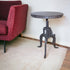 18" Gray Iron Height Adjustable Round End Table