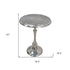 25" Aluminum Metal Textured Round Top End Table