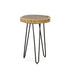 26" Black And Natural Solid Wood Live Edge Round End Table