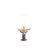 18" Antiqued Bronzed Stag Bust Table Lamp With White Drum Shade