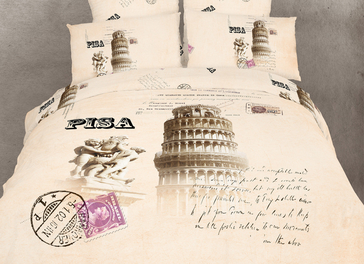 King Size Duvet Cover Sheets Set, Pisa