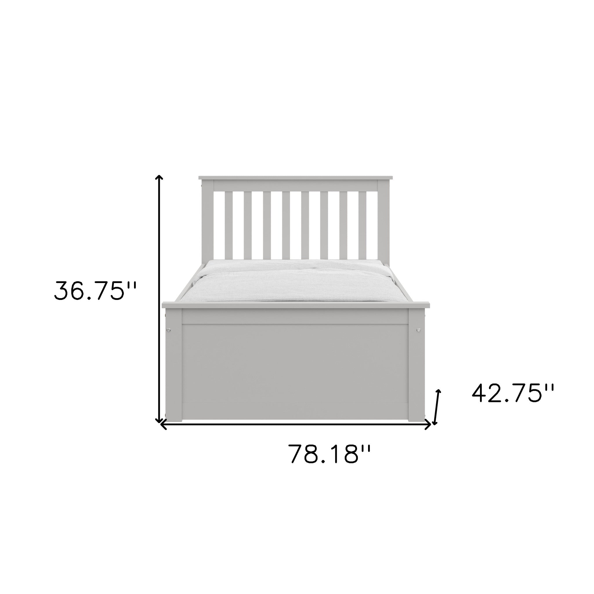 White Solid Wood Twin Bed With Pull Out Trundle