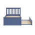 Blue Solid Wood Twin Bed With Pull Out Trundle