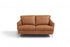 59" Camel Leather And Black Love Seat