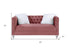 65" Pink And Silver Velvet Love Seat and Toss Pillows