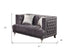 61" Gray And Silver Velvet Loveseat and Toss Pillows