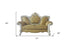 70" Butterscotch And Pearl Faux Leather Loveseat and Toss Pillows