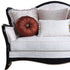 66" Beige And Black Cotton Blend Loveseat and Toss Pillows