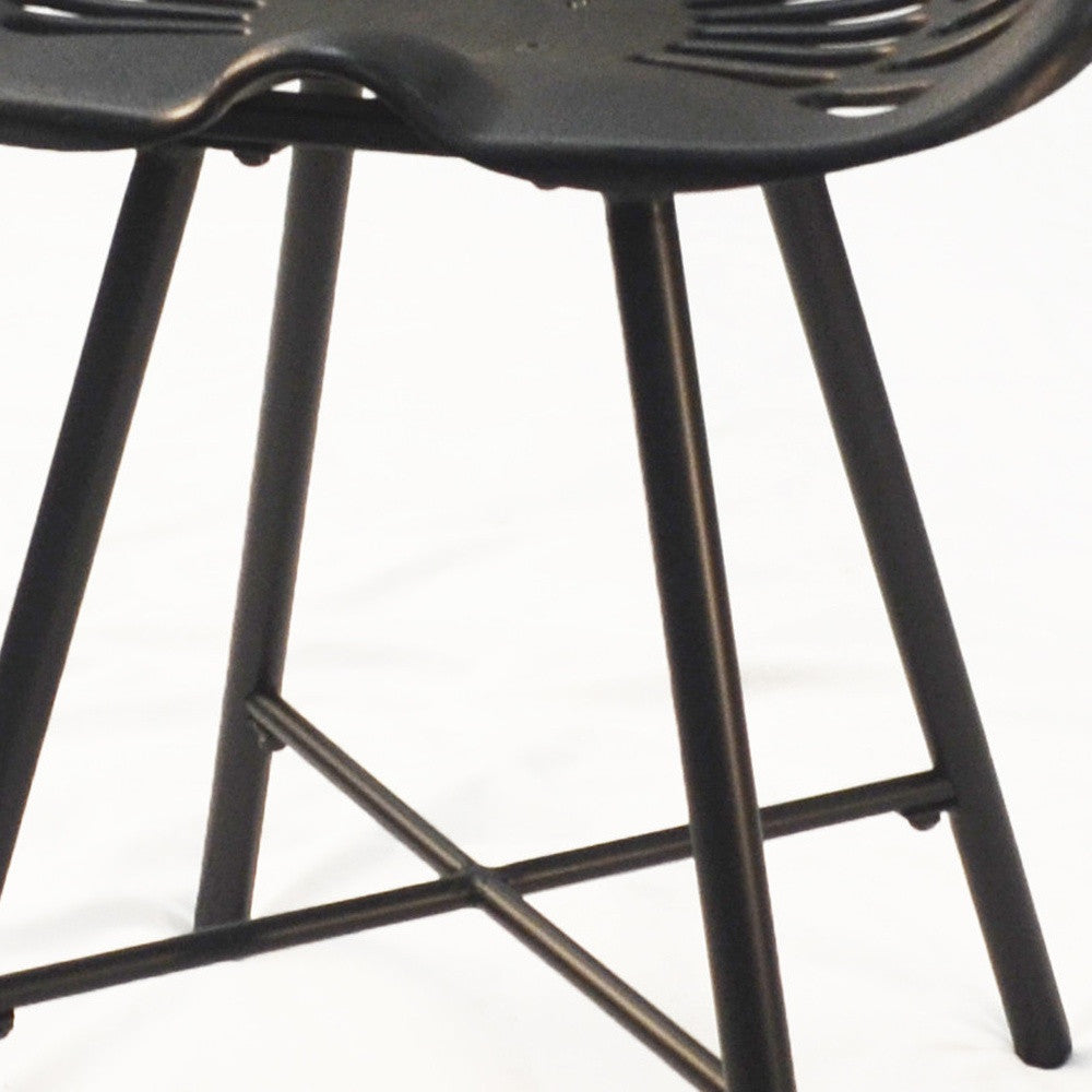 18" Black Iron Backless Bar Chair