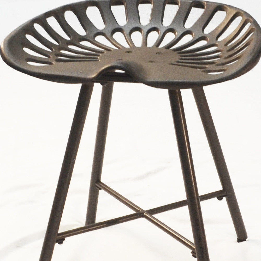 18" Copper Iron Backless Bar Chair