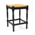 24" Natural And Black Solid Wood Backless Counter Height Bar Chair