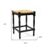 24" Natural And Black Solid Wood Backless Counter Height Bar Chair