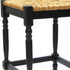 24" Natural And Black Solid Wood Backless Counter Height Bar Chair