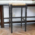 29" Natural And Black Solid Wood Backless Bar Height Bar Chair