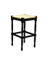 29" Natural And Black Solid Wood Backless Bar Height Bar Chair