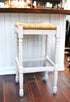 29" Natural And Antiqued White Solid Wood Backless Bar Height Bar Chair