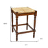 29" Natural And Chestnut Solid Wood Backless Bar Height Bar Chair