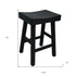 25" Black Solid Wood Backless Counter Height Bar Chair