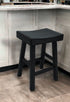 25" Black Solid Wood Backless Counter Height Bar Chair