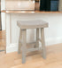 25" Antiqued White Solid Wood Backless Counter Height Bar Chair