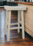 30" White Solid Wood Backless Bar Height Bar Chair