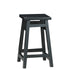 24" Black Solid Wood Backless Counter Height Bar Chair