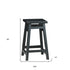 24" Black Solid Wood Backless Counter Height Bar Chair