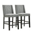 Set of Two 42" Charcoal And Espresso Solid Wood Bar Chairs