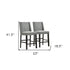 Set of Two 42" Charcoal And Espresso Solid Wood Bar Chairs