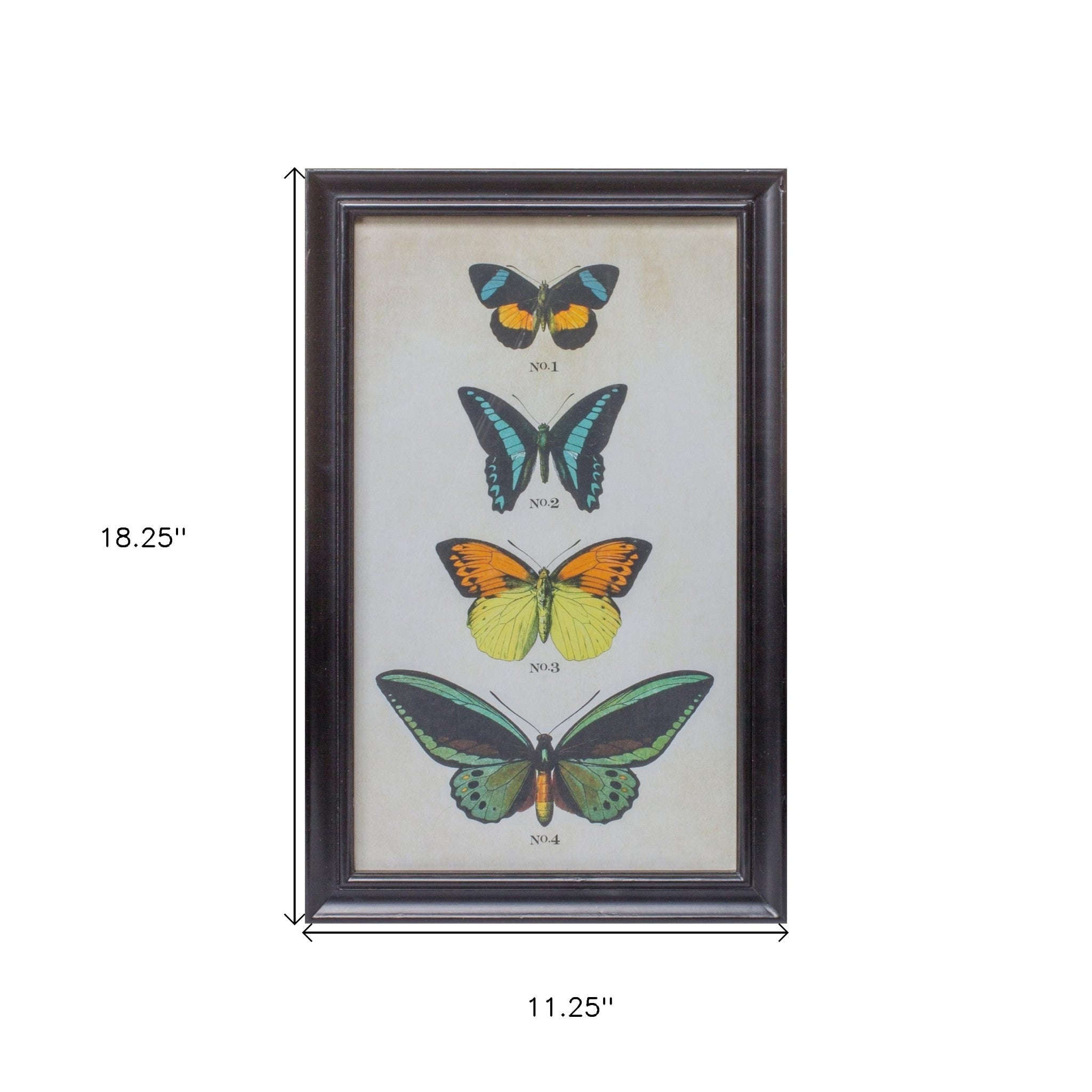 Set Of Two Green Solid Wood Butterfly Wall Decor