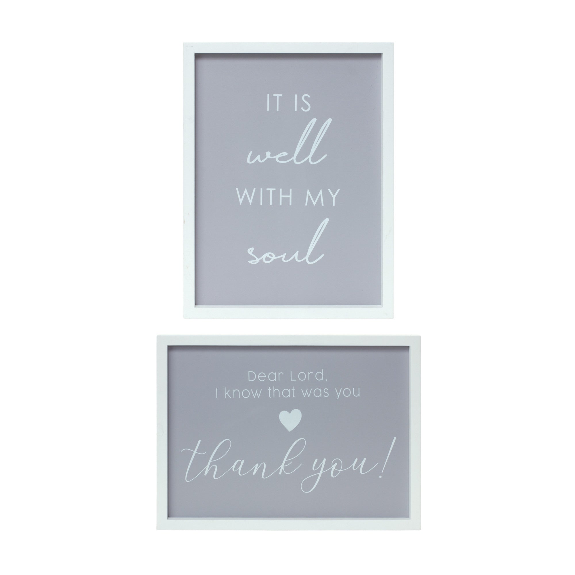 Set Of Two Gray Thankful Wall Decor