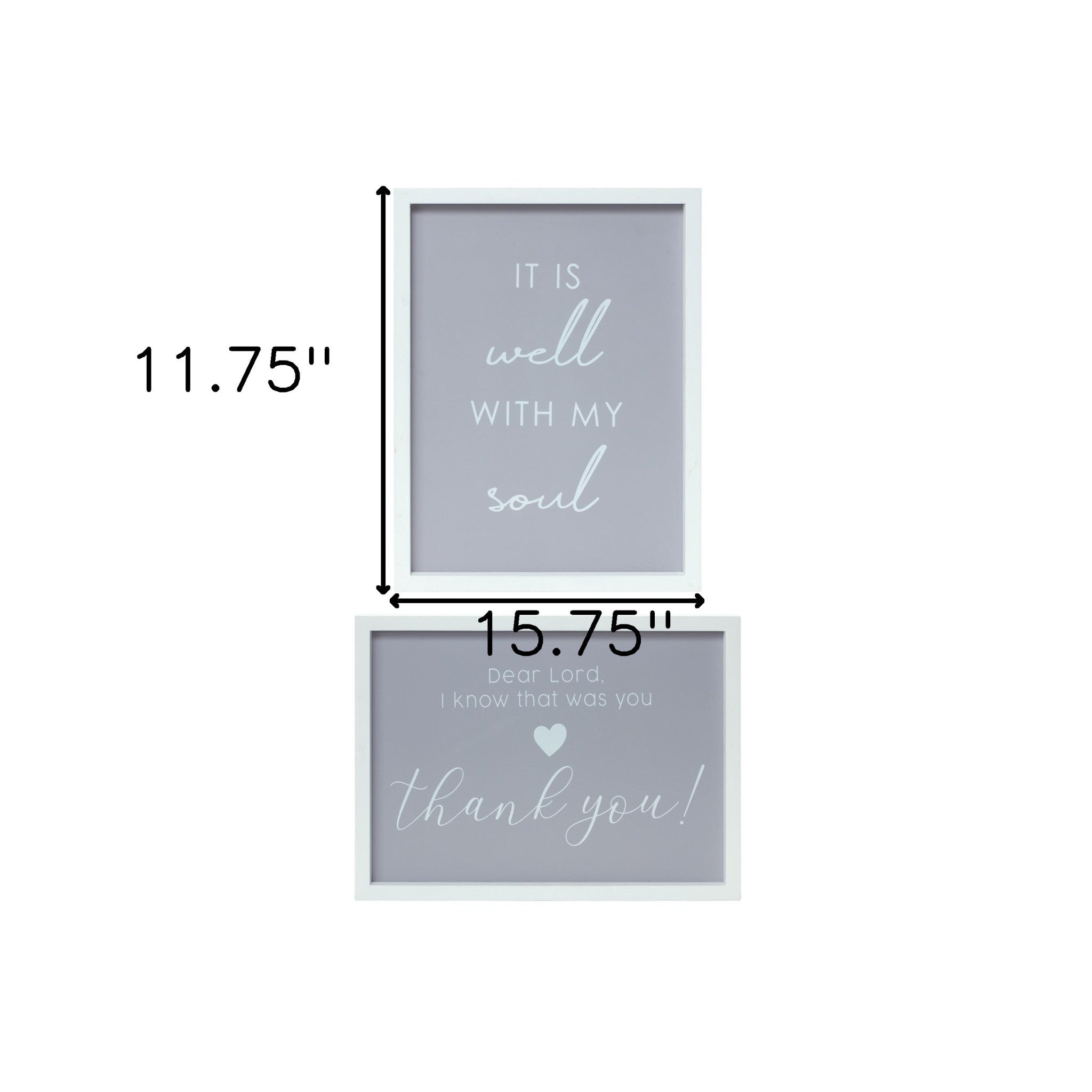 Set Of Two Gray Thankful Wall Decor