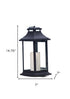 Set Of Two Black LED Floor Lantern Candle Holder