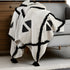 Black and White Woven Cotton Geometric Throw Blanket