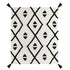 Black and White Woven Cotton Geometric Throw Blanket