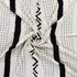 Black and White Woven Cotton Striped Throw Blanket