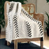 Black and White Woven Cotton Striped Throw Blanket