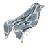 Blue and Off White Woven Cotton Geometric Throw Blanket