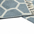 Blue and Off White Woven Cotton Geometric Throw Blanket